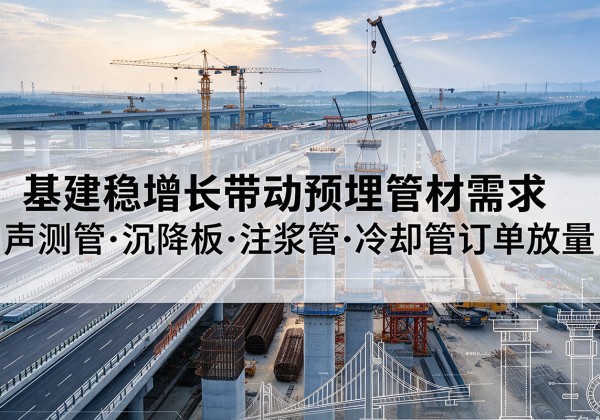海阳基建稳增长带动预埋监测管材需求，声测管、沉降板、注浆管订单持续放量